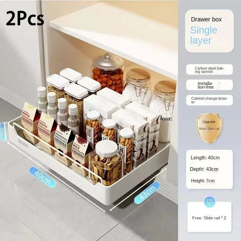 Pull-out Kitchen Drawer  Storage Tray