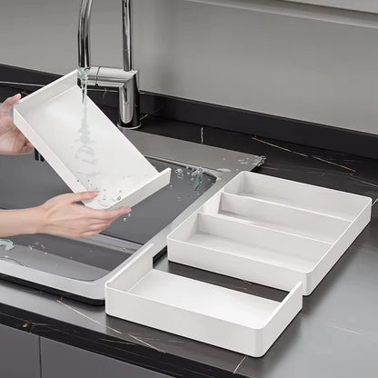 1pc Retractable Kitchen Drawer Storage Box