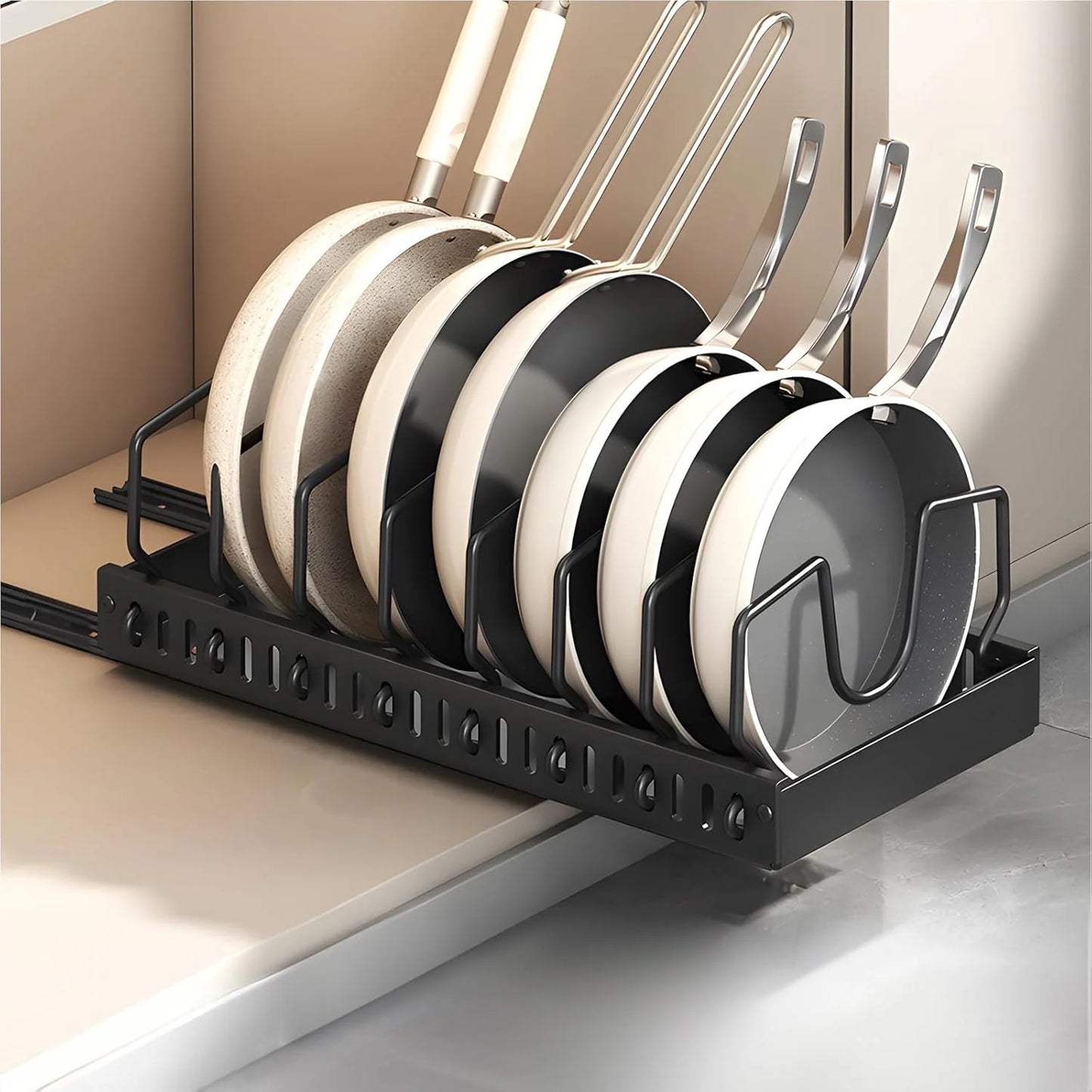 Pull Out Pots & Pans Organizer for Under Cabinet