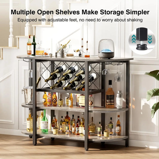 Metal Wine Racks with Bar Utensils and Glasses and Wine Bottle Holder