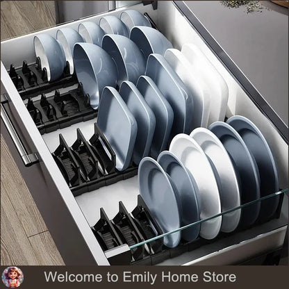 Kitchen Under Cabinet Adjustable Dish Rack