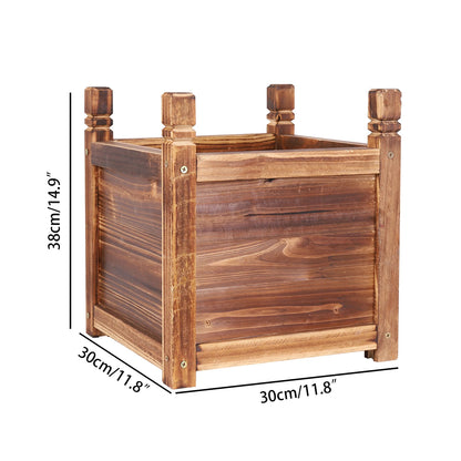 Wooden Raised Flower Bed, Indoor Outdoor Vegetable Herb Planter