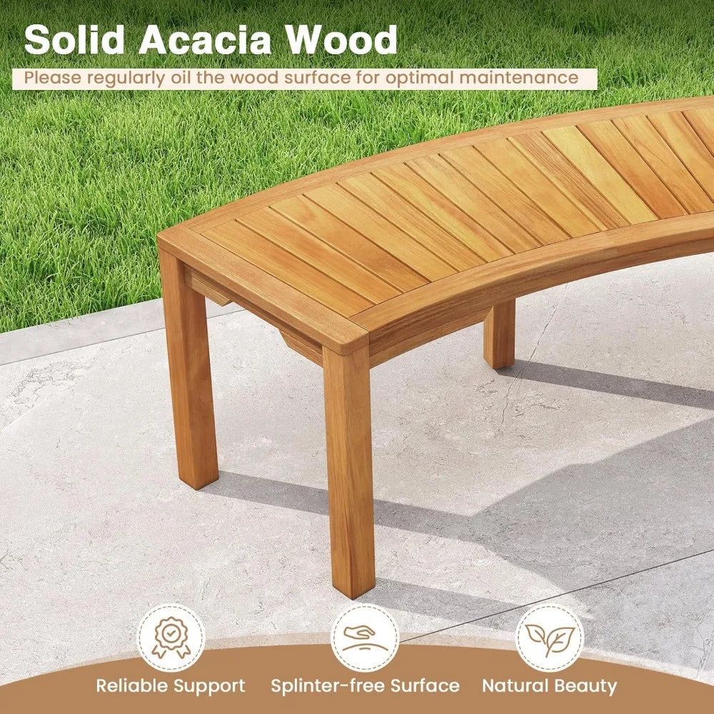 Moccha Outdoor Curved  Fire Pit Bench