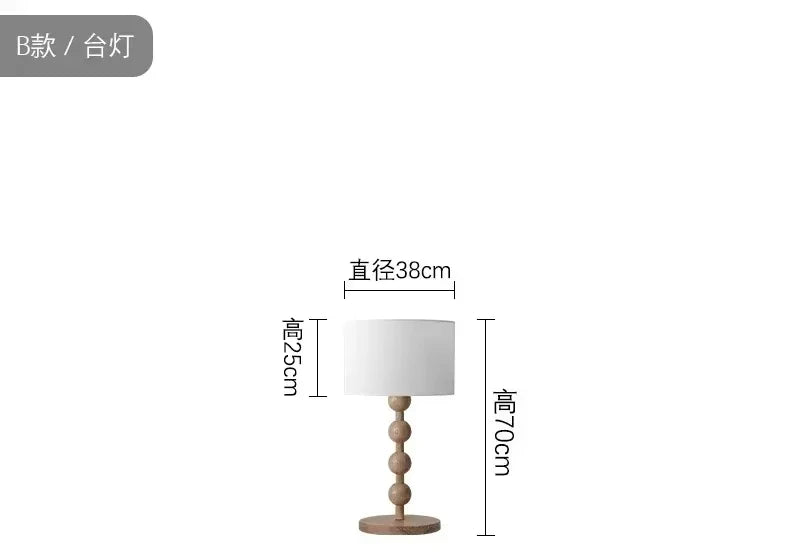 Vintage Floor Lamp Led Fabric & Wood Vertical Light