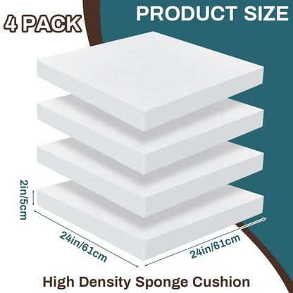 4 Pack 2 x 24 x 24 Upholstery High Density Foam Cushion Seat Replacemen